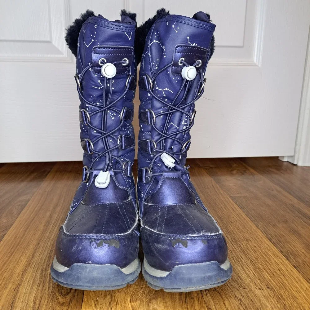 Lands' End Blue Winter Snow Boots Stars Size 3